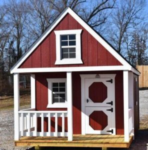 Call us today at 318-608-8795 for more info on our Hideout Childrens Playhouses and Painted Kids Clubhouses from Edgewood Buildings in Northeast Louisiana 